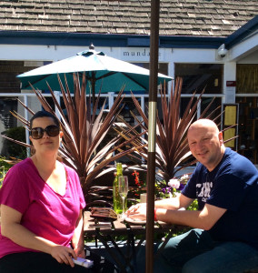 Ah, proof that locals really do dine locally in Carmel-by-the-Sea! Pictured here is Award-winning International Chef/Owner of Basil Restaurant and Executive Chef of Rocky Point Restaurant, Soerke Peters, joined by Amy Stouffer, GM of Rocky Point Restaurant, enjoying a courtyard lunch at Barmel, located in Carmel Square.